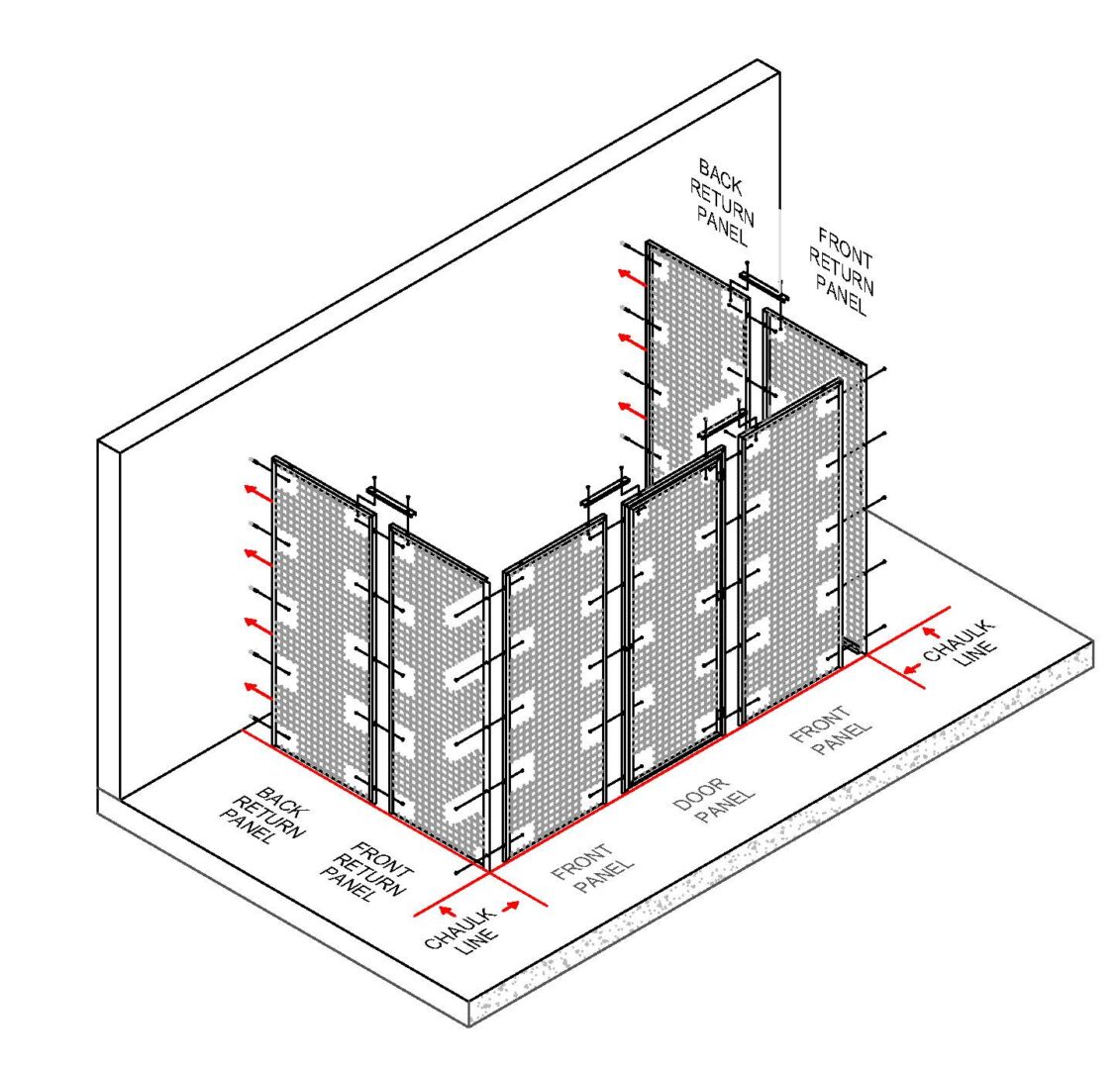 Larger Locker Assemblies — ProGuard tenant locker construction drawing